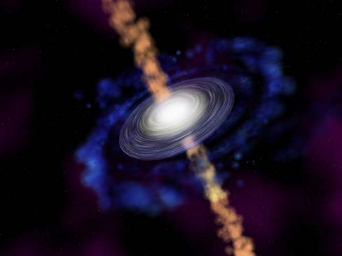 Below: On the right showing the perfect golden ratio distribution (cross section) of the galactic systems. Notice how the stronger the centripetal accretion disk is, the flatter, and likewise so too the magnetic jet, not
