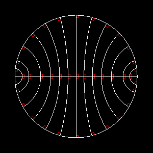 Below: When the divergent hyperboloid curvature matches the disk curvature, this is the maximum magnetic divergence, at which point convergence begins to occur. Respective to the image on left, the right side divergence 