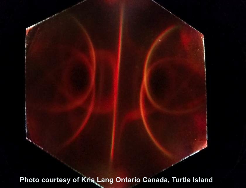 Below: Independent third party confirmation by Kris Lang of the RGB LED discovery. Photo courtesy of Kris Lang of Kirkland Lake, Ontario Canada. Turtle Island