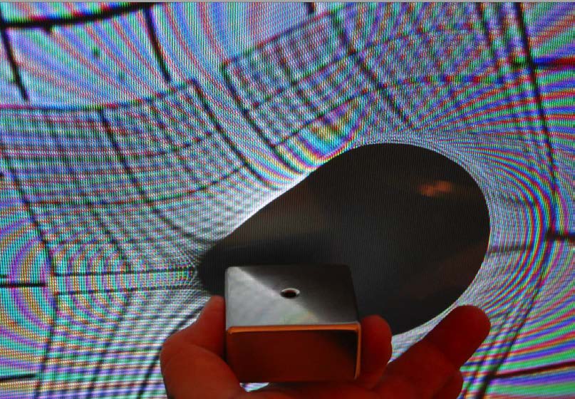 Below: On the left you can see the pair of hyperbolas as being pushed out by the centrifugal magnetism and likewise tighter compression of dielectric inertial plane convergence from the CRT forming a shrinking sphere at 