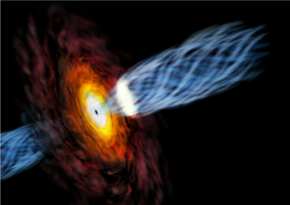 Below: Showing the tightly bound magnetic jets that are highly constricted due to the accretional power which confines their geometry to Phi^-3 instead of 1/Phi.