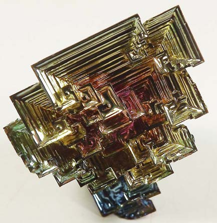 Below: Beautiful Bismuth crystal grown by “Bismuth and Beyond” (bowers998 EBay).