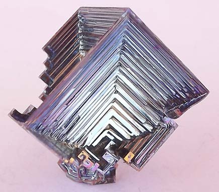 Below: Natures perfect example of dielectric inertia as represented in these anti-cube, or hypercube formation of bismuth crystalline formation. Pure bismuth under ideal conditions will easily reveal its nature; however 